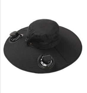 Premium Selected Cross-Border Solar Fan Hat Summer Sun Hat Fishing Sun Protection Sunshade Air Conditioning Fisherman UV Protection Men's Hat