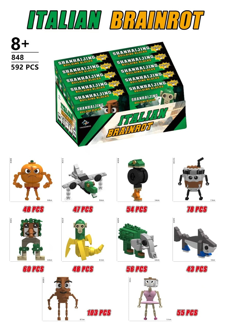 Italian Brainrot Themed Character Building Block Set