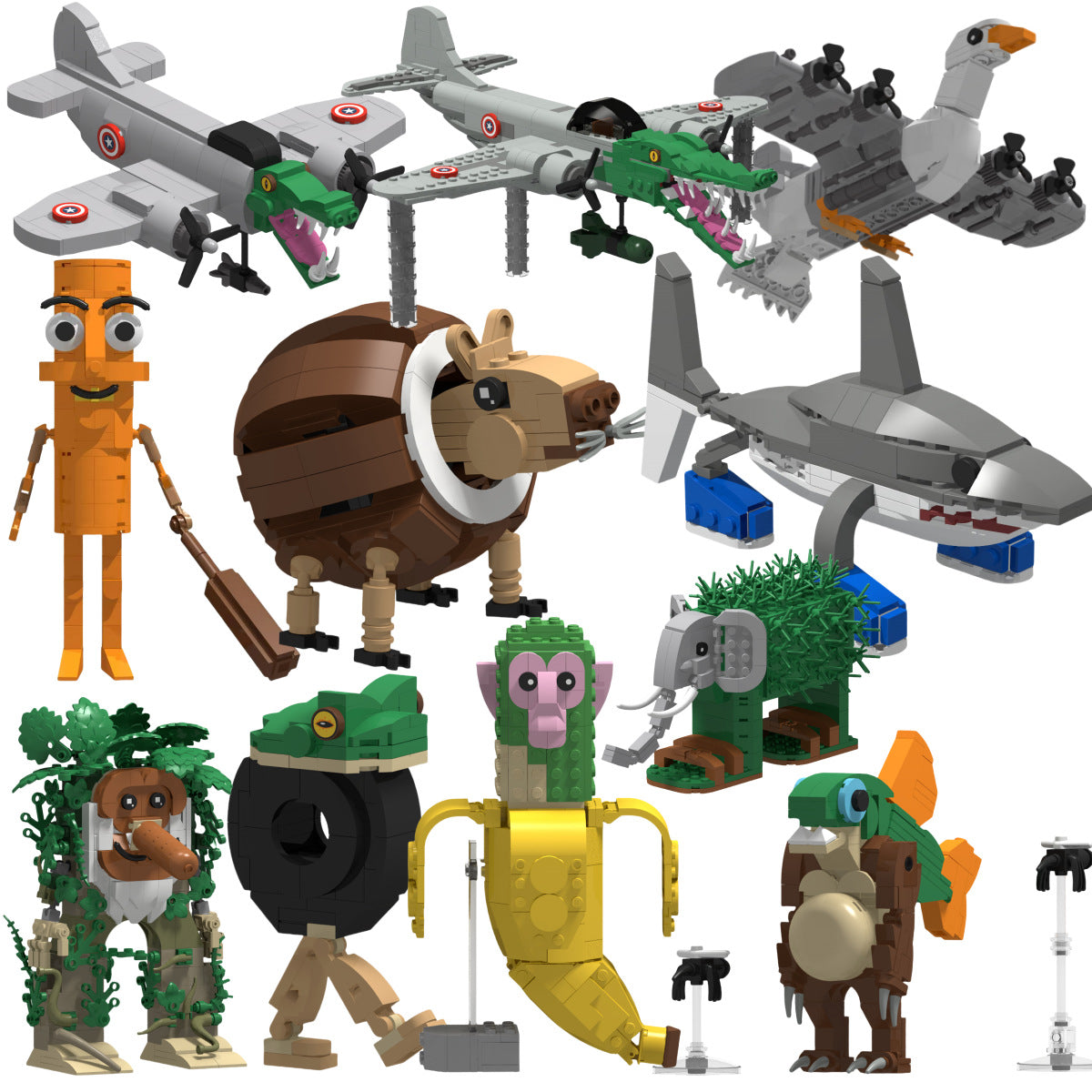 Italian Brainrot Themed Character Building Block Set