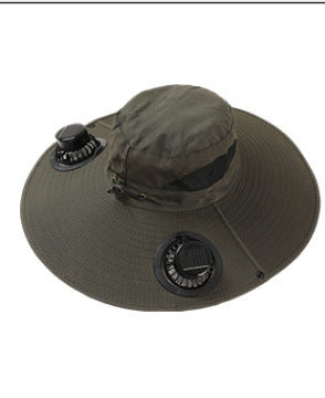 Premium Selected Cross-Border Solar Fan Hat Summer Sun Hat Fishing Sun Protection Sunshade Air Conditioning Fisherman UV Protection Men's Hat